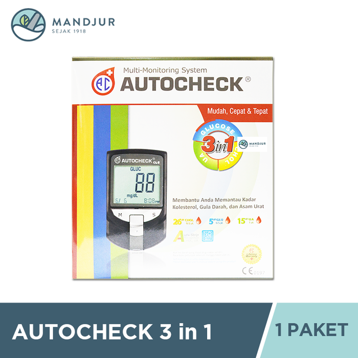 Autocheck 3in1 Alat Test Kolesterol, Gula Darah, Asam Urat