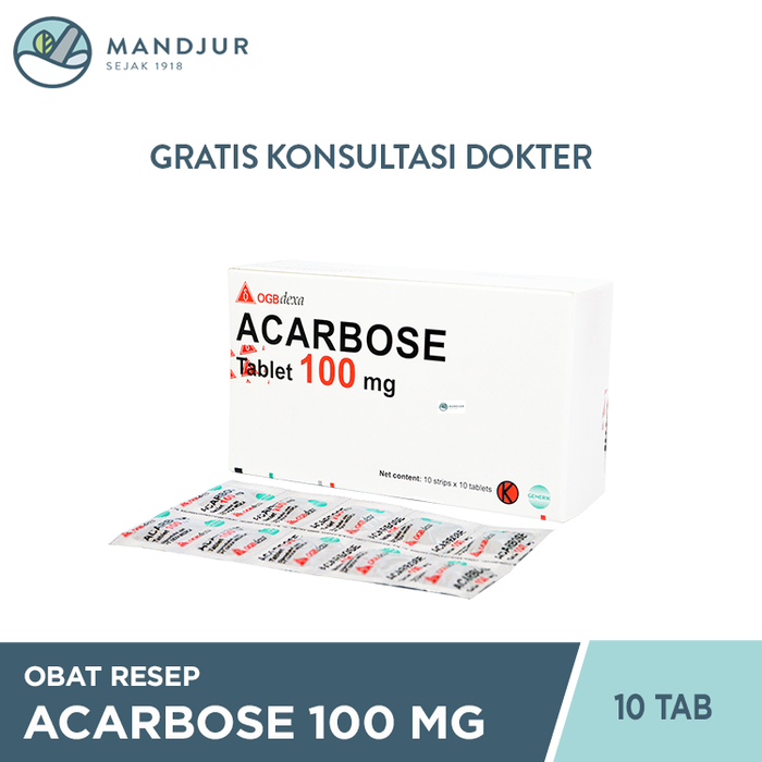 Acarbose 100 Mg Strip 10 Tablet