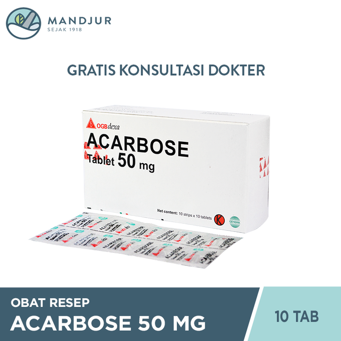 Acarbose 50 Mg Strip 10 Tablet