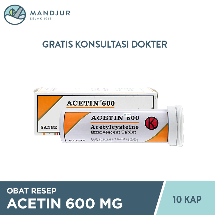 Acetin 600 mg 10 Tablet Effervescent