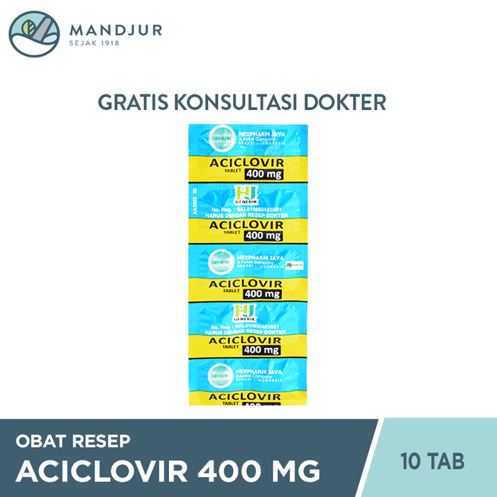 Aciclovir 400 mg Strip 10 Tablet