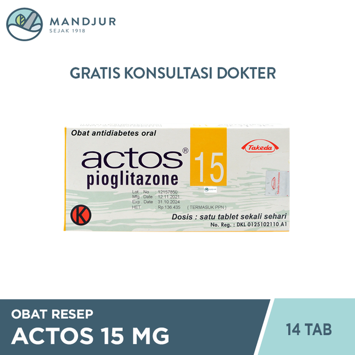 Actos 15 Mg 14 Tablet