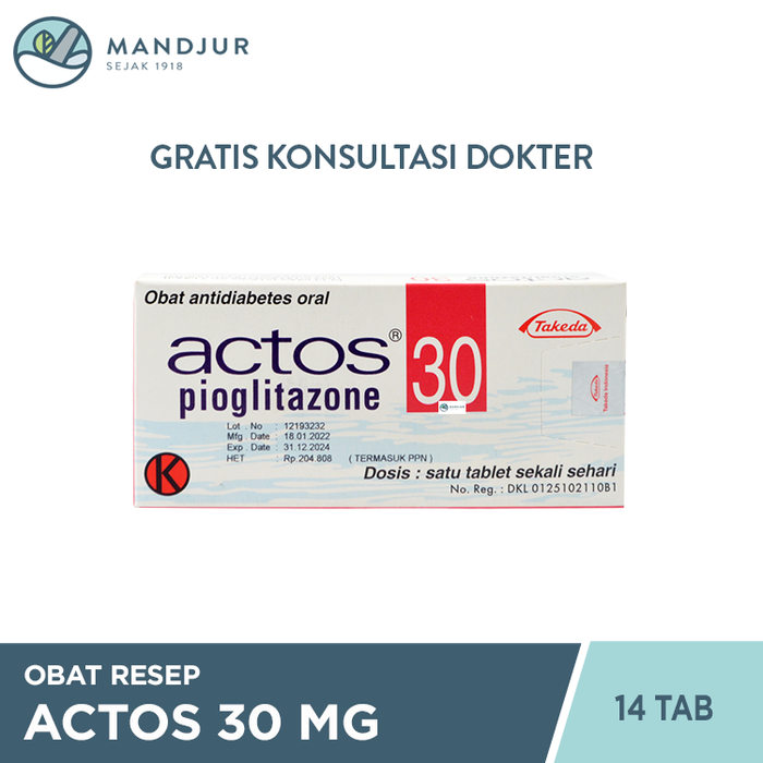 Actos 30 Mg 14 Tablet