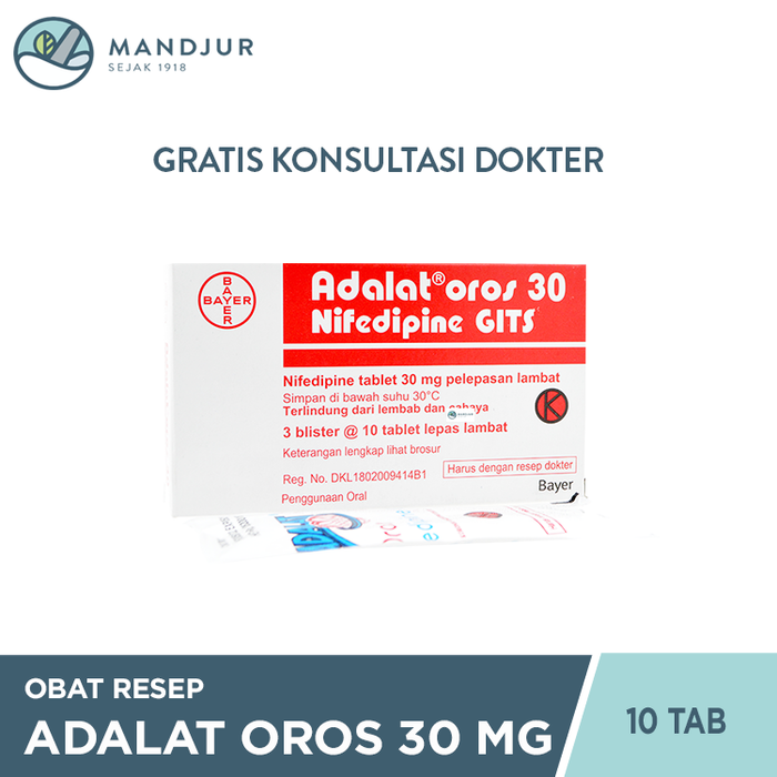 Adalat Oros 30 mg 10 Tablet