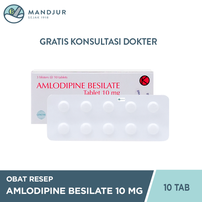 Amlodipine Besilate Novell 10 mg 10 Tablet