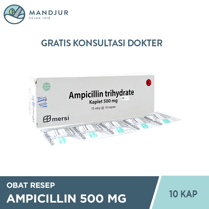 Ampicillin 500 mg 10 Tablet