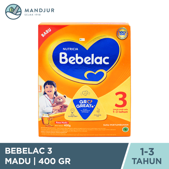 Bebelac 3 Madu Susu Pertumbuhan Bubuk 400 Gr