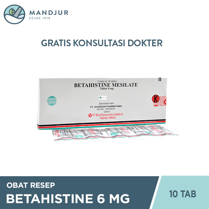 Betahistine 6 Mg Strip 10 Tablet