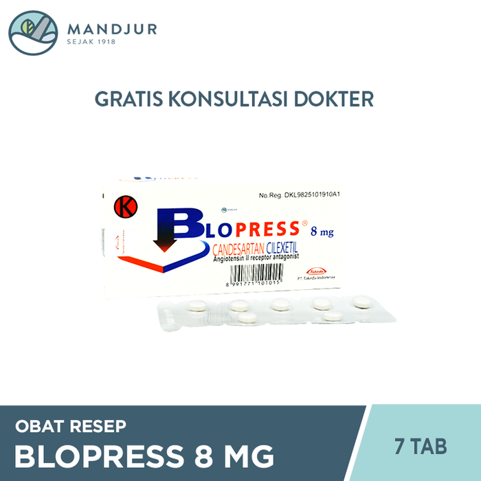 Blopress 8 Mg Strip 7 Tablet