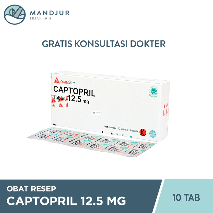 Captopril 12.5 mg Strip 10 Tablet