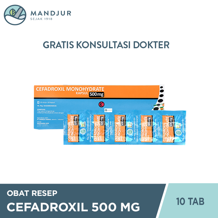 Cefadroxil 500 Mg Strip 10 Tablet