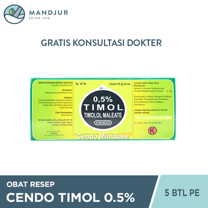 Cendo Timol 0.5% Minidose 0.6 Ml