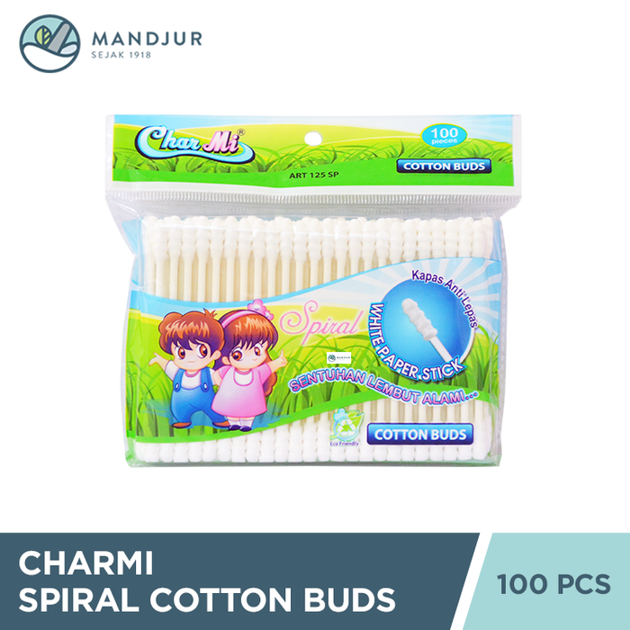 Charmi Cotton Buds Spiral Art 125 SP Isi 100 Pcs