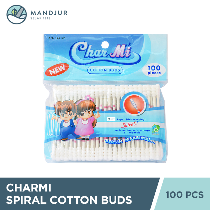 Charmi Cotton Buds Spiral Art 126 SP Isi 100 Pcs