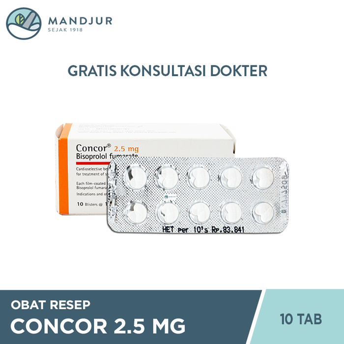 Concor 2.5 Mg Strip 10 Tablet