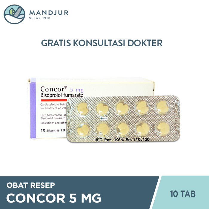 Concor 5 Mg Strip 10 Tablet