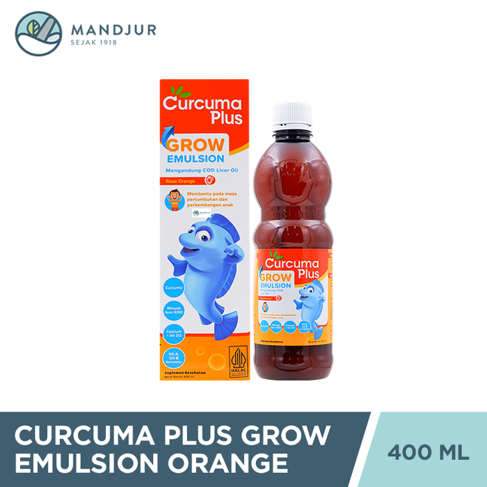 Curcuma Plus Grow Emulsion Rasa Jeruk 400 mL