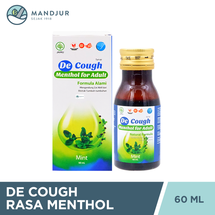 De Cough Rasa Menthol Sirup Dewasa 60 mL