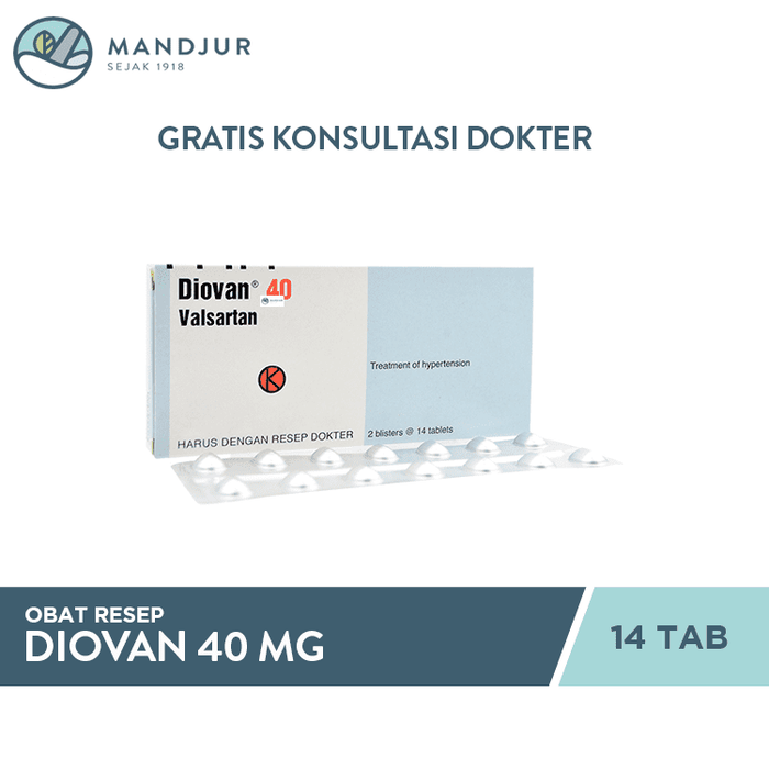 Diovan 40 mg 14 Tablet - Apotek Mandjur