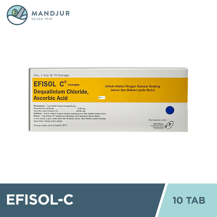 Efisol-C 10 Tablet - Obat Infeksi Jamur dan Bakteri pada Mulut