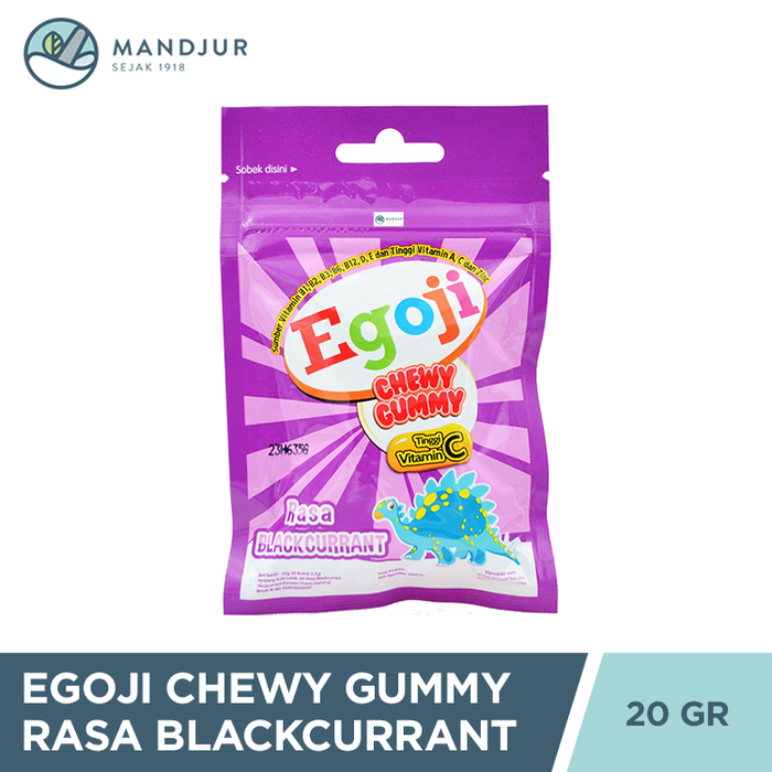 Egoji Chewy Gummy Blackcurrant Isi 10 Butir