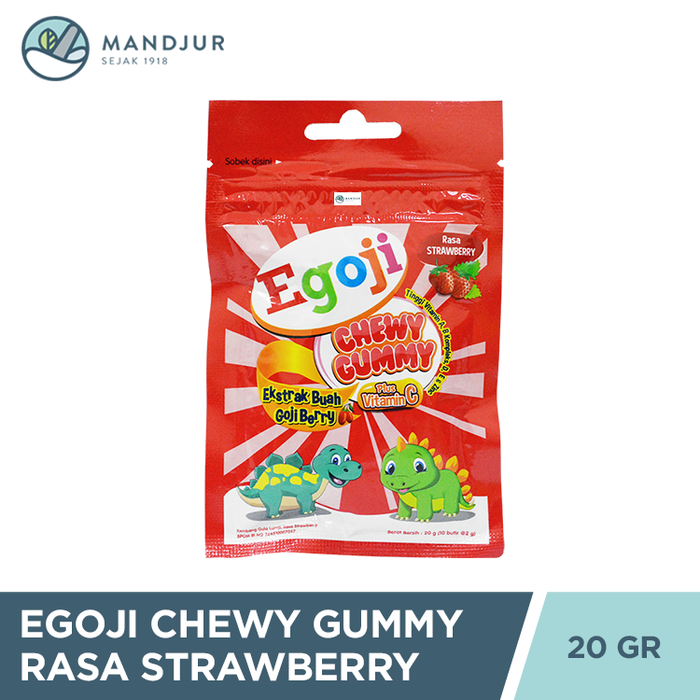 Egoji Chewy Gummy Strawberry Isi 10 Butir