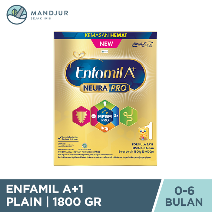 Enfamil A+ Tahap 1 Susu Formula Bayi Plain 1800 gr