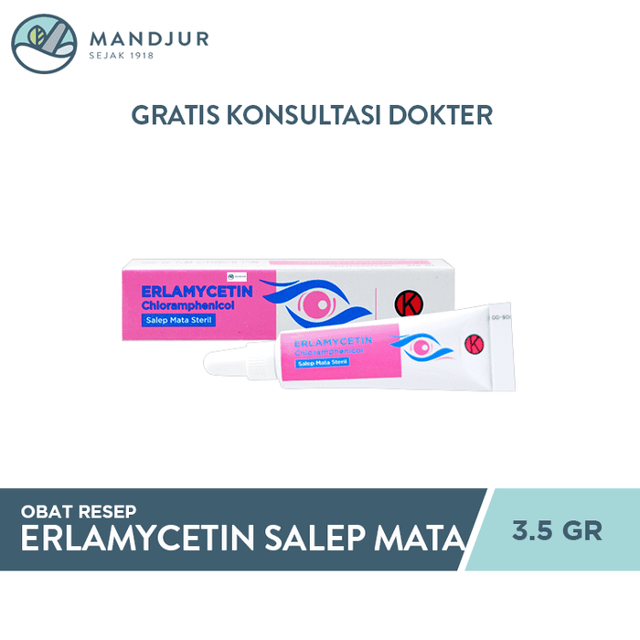 Erlamycetin 1% Salep Mata 3.5 G — Apotek Mandjur