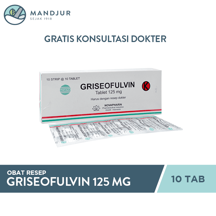 Griseofulvin 125mg 10 Tablet — Apotek Mandjur