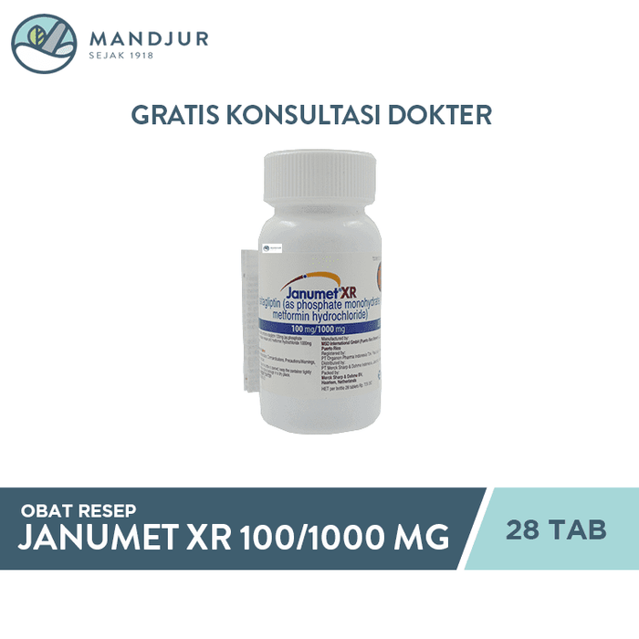 Janumet XR 100mg/1000 Mg 28 Tablet - Apotek Mandjur