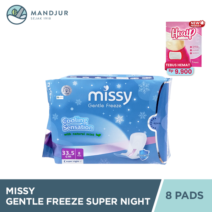 Missy Gentle Freeze Super Night Wings 33,5 cm 8 Pads