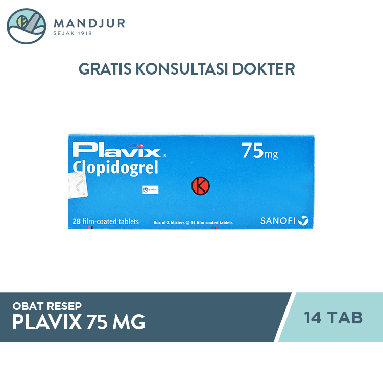 Plavix 75 Mg 14 Tablet — Apotek Mandjur