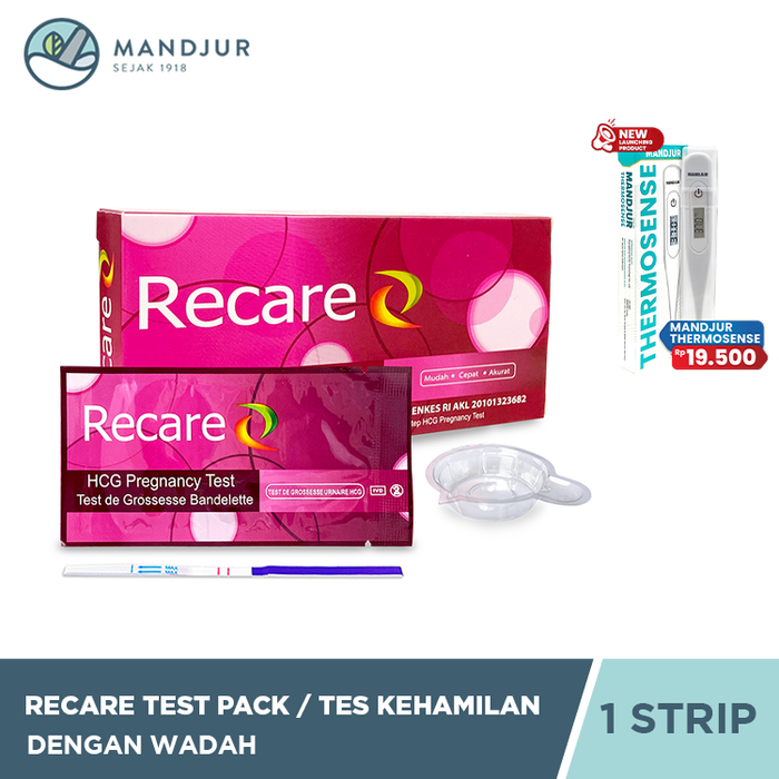 Recare tes kehamilan / test pack / pregnancy test with Urine Cup - 1 strip