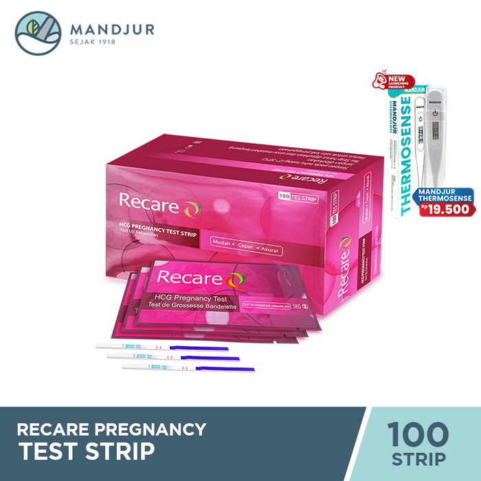 Recare tes kehamilan / test pack / pregnancy test - 100 strip  /  1 Box