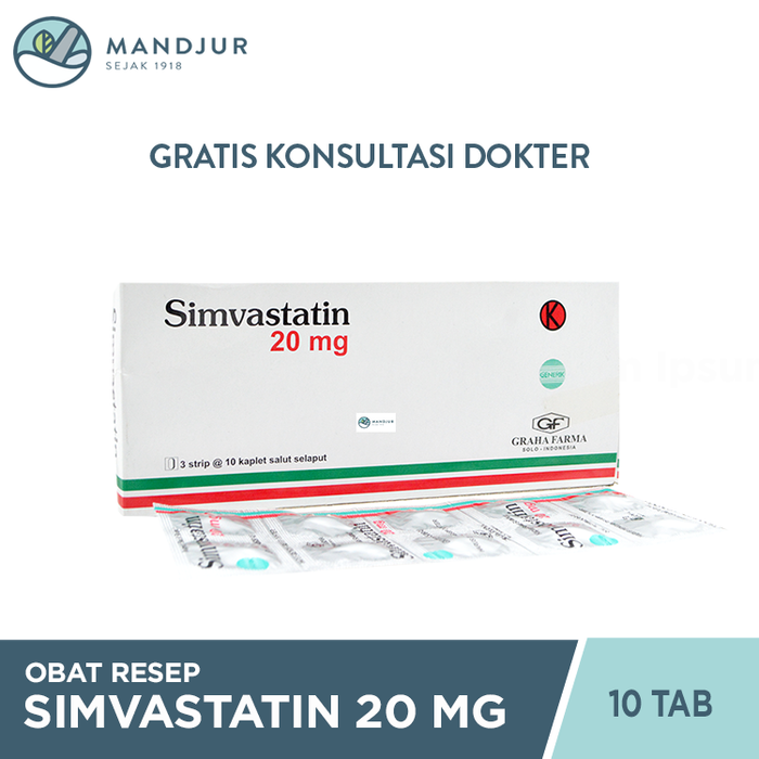 Simvastatin 20 Mg Strip 10 Tablet