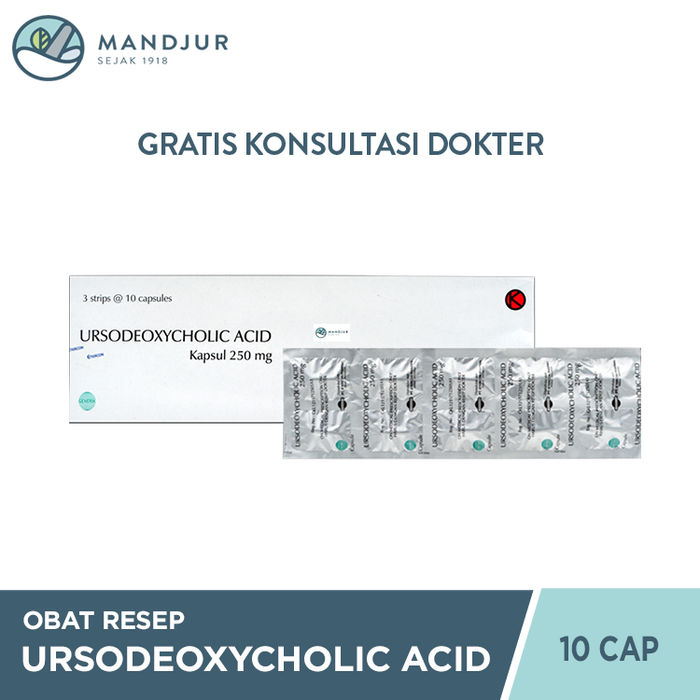 Ursodeoxycholic Acid 250 Mg 10 Tablet