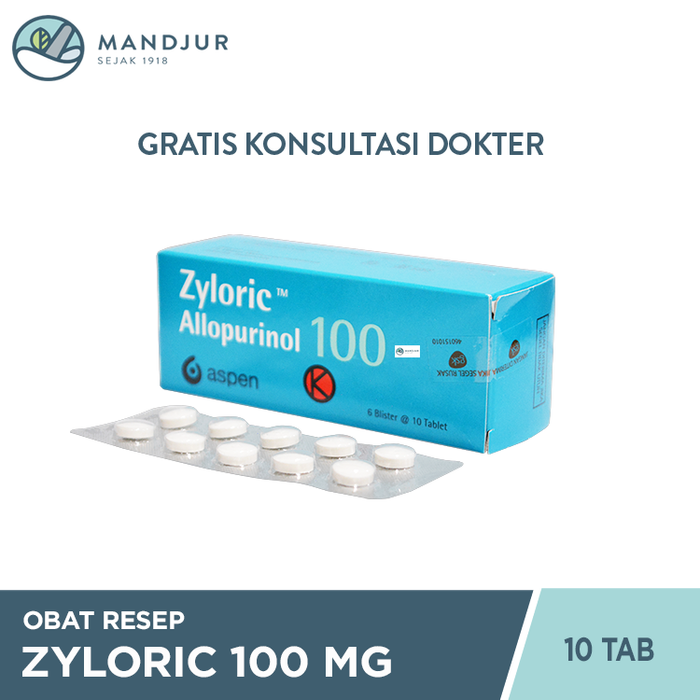 Zyloric 100 Mg Strip 10 Tablet