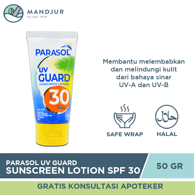 Parasol UV Guard Sunscreen SPF 30 50 Gram — Apotek Mandjur