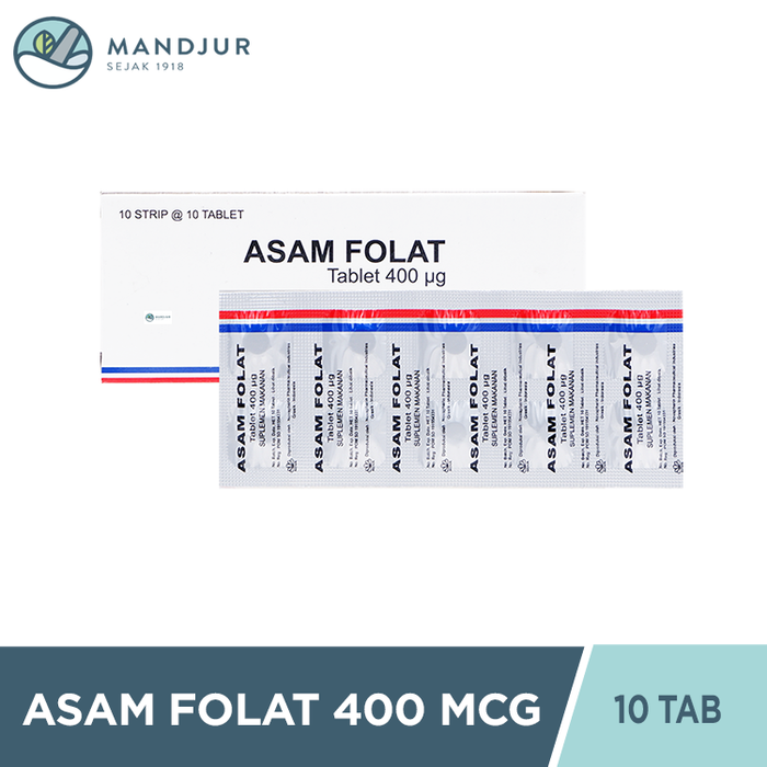 Asam Folat 400 Mcg 10 Tablet