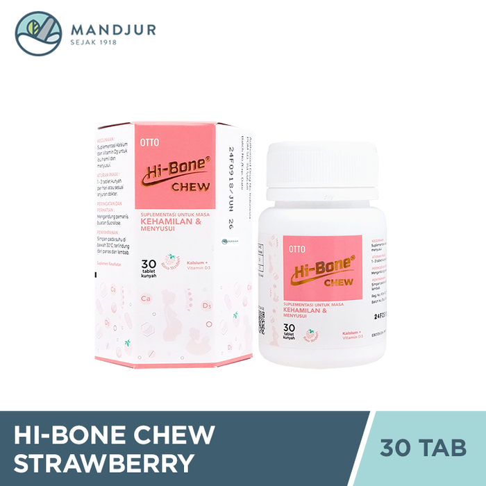 Hi-Bone Chew Strawberry 30 Tablet