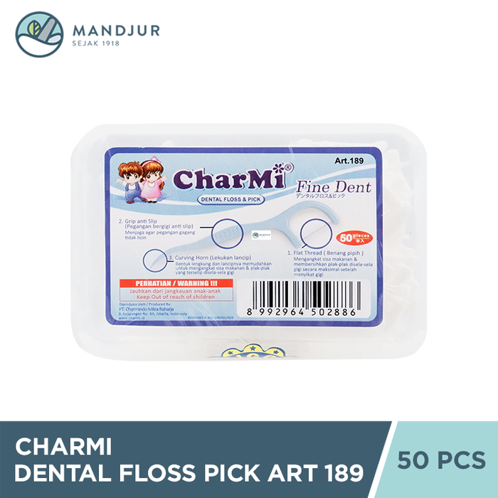 Charmi Dental Floss Pick Art 189 Isi 50 Pcs