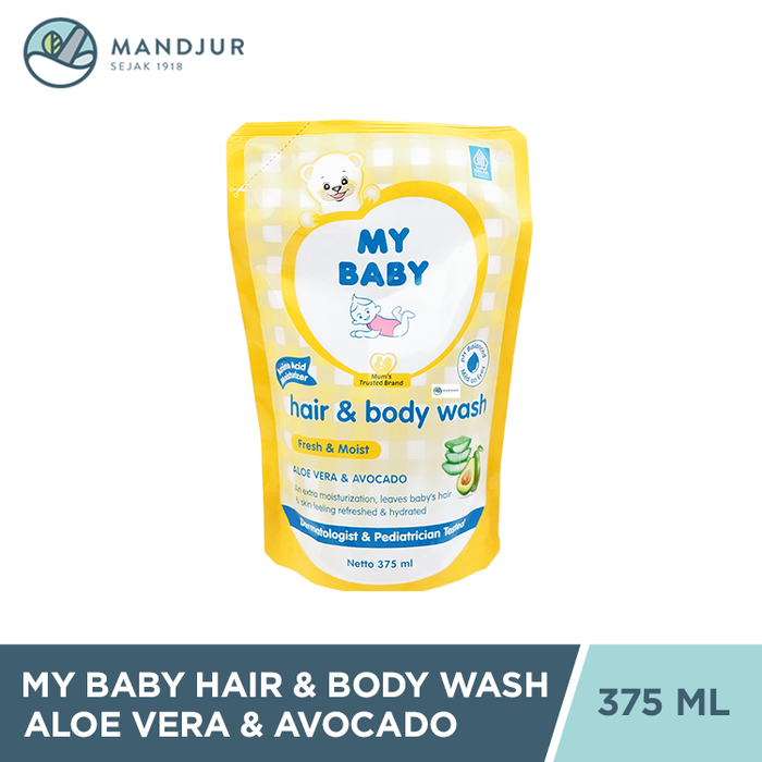 My Baby Hair & Body Wash Aloe Vera & Avocado Refill 375 mL