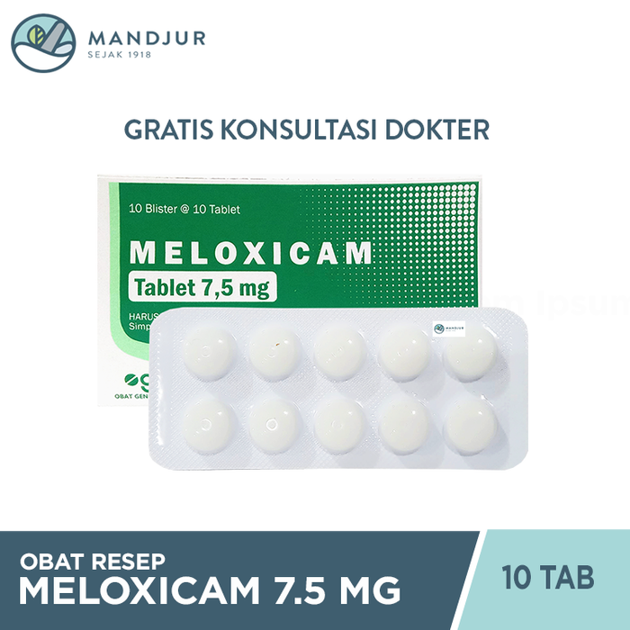 Meloxicam 7.5 Mg Strip 10 Tablet