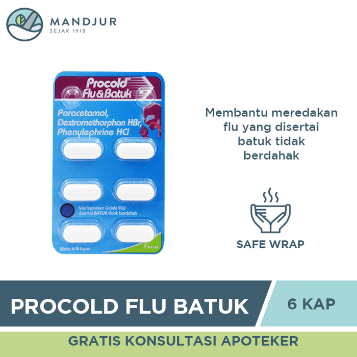 Pro Cold Content Procold Flu Dan Batuk 6 Kaplet — Apotek Mandjur